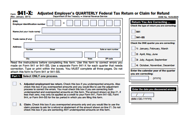 941 Payroll Tax Form Submitting Corrections To The IRS