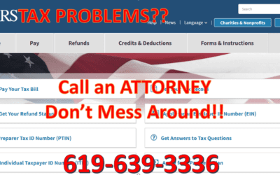 IRS TAX problems - use an attorney