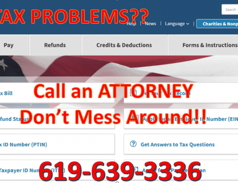 IRS TAX problems - use an attorney