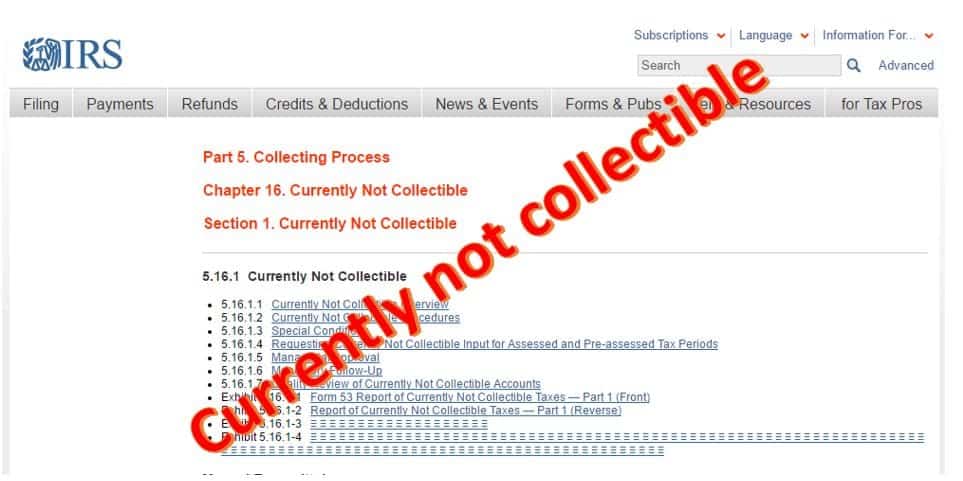 IRS Currently Not Collectible - Dawn Delia Tax Attorneys