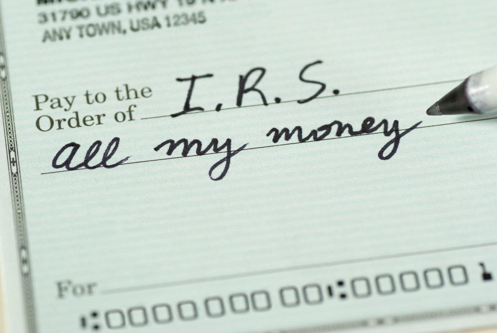 Check to IRS for all my money